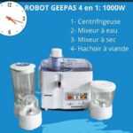 Robot mixeur 4 en 1 - Presse jus - hache viande - ecrase a sec – Image 8