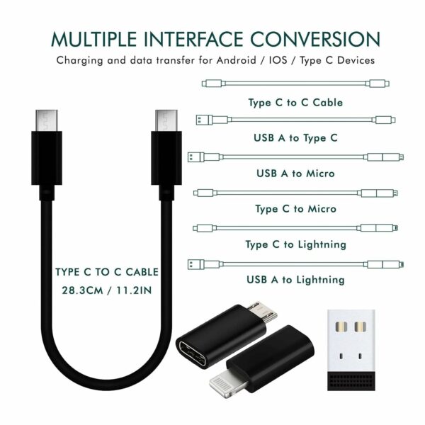 Câbles Type C 60W de 3 tetes (Android-iphone-USB) de données à charge rapide – Image 5