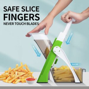 Mandoline verticale Découpe plantain, pommes +5 formes de coupe multifonctions