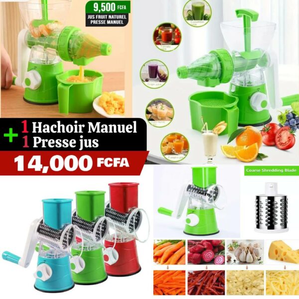 Hachoir manuel + Presse jus manuel... 02 pièces !  ( Livraison gratuite )